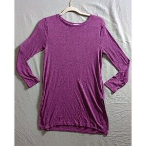 Old Navy Tunic Top Sz M Purple Long Sleeve Side Split Pullover Blouse Casual